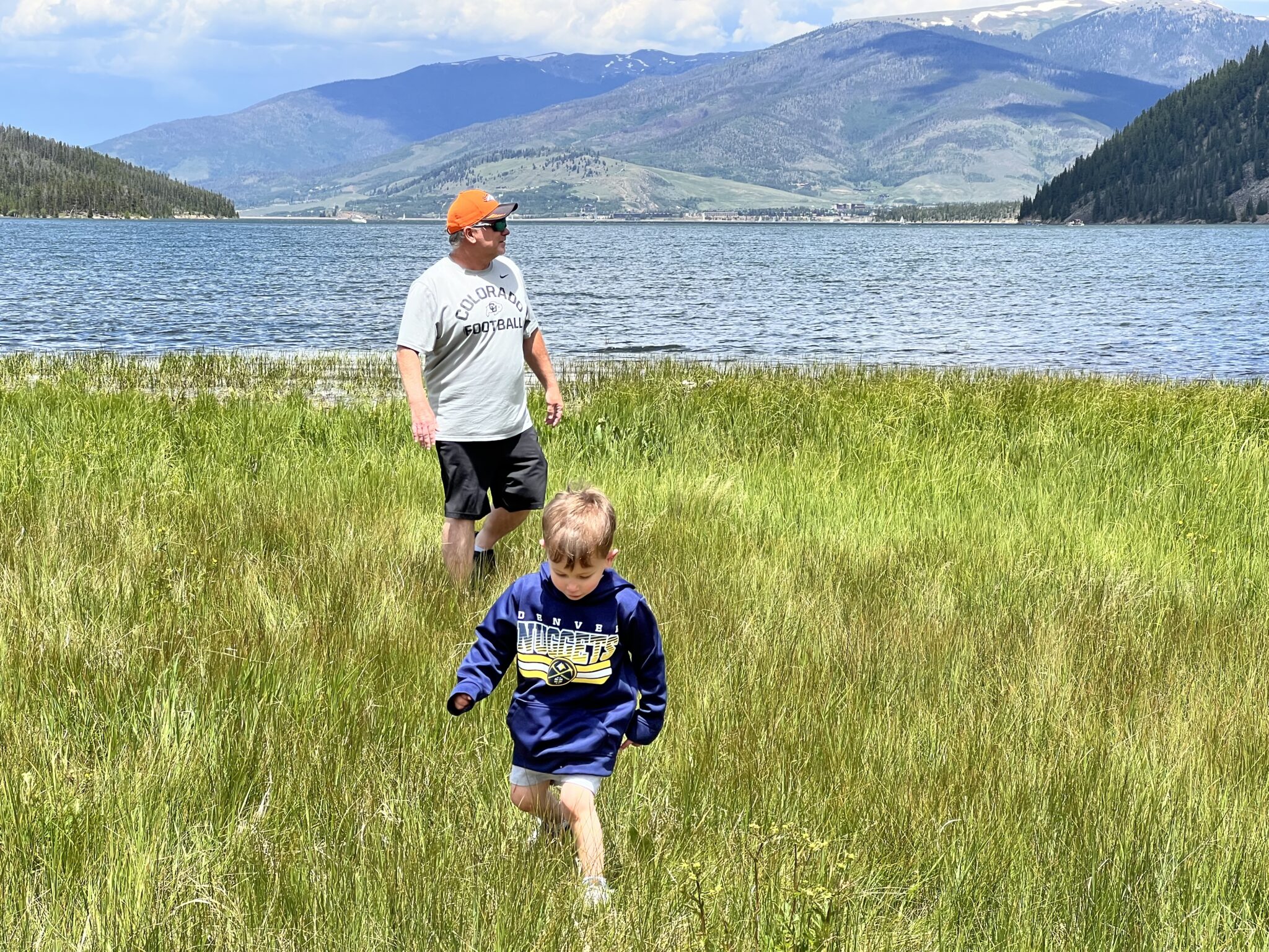 adult and child at lake Dillon