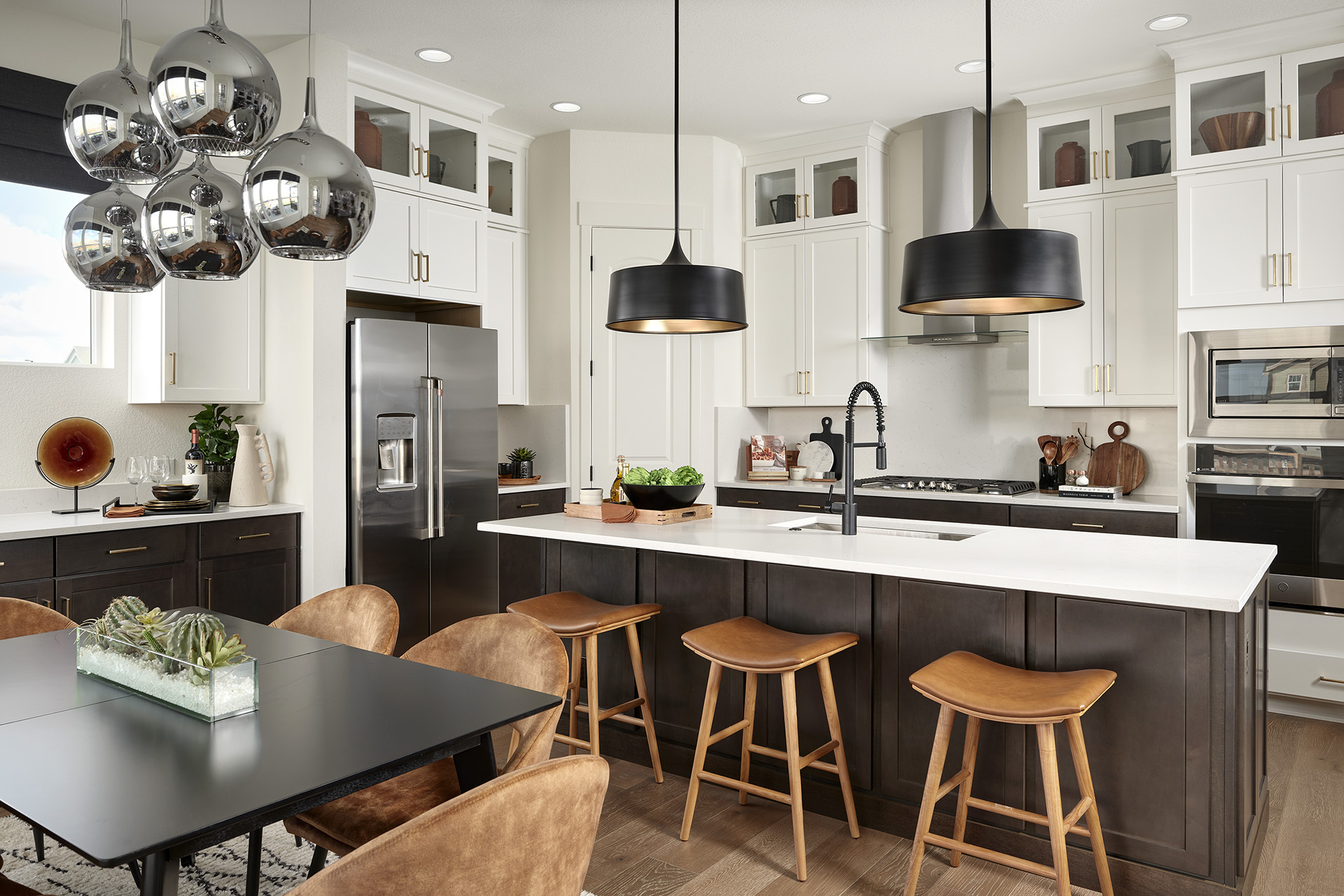 Interior modern kitchen with island.