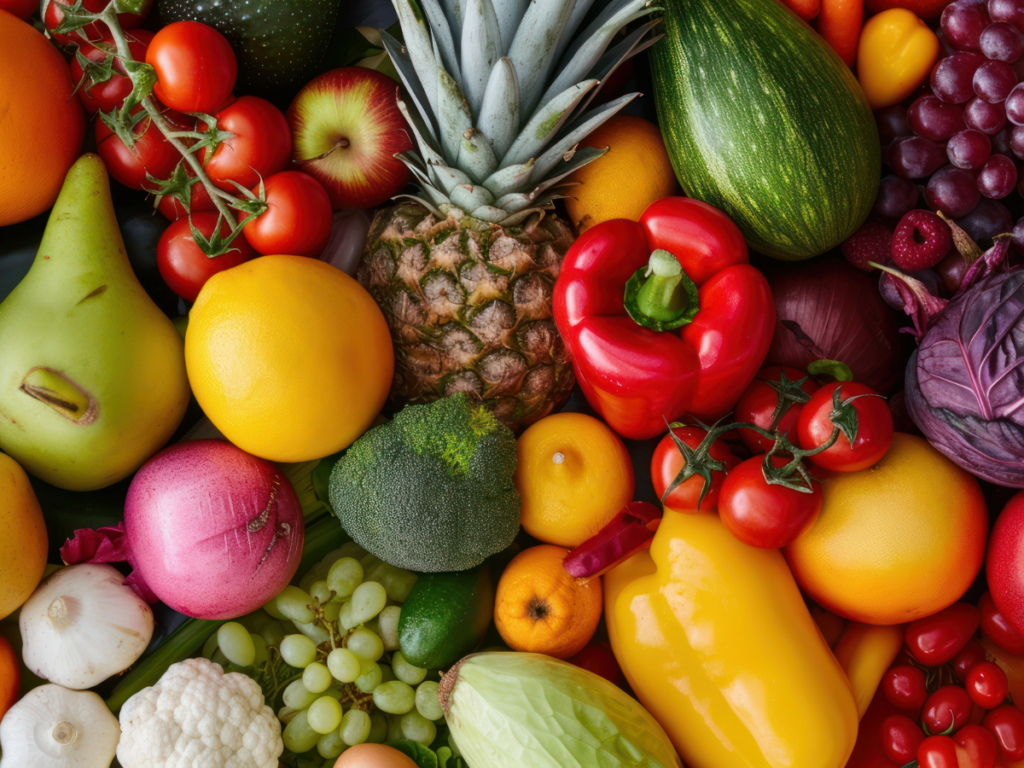 Close up of assorted and colorful nutritious fruits and vegetables for article Top Nutritionists in Denver for newcomers moving to Denver.