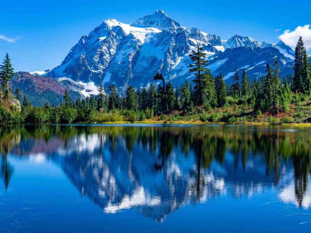 Rocky Mountain National Park - showing lake in foreground surrounded by rocks, pine trees and mountains in the background for article Colorado National Park Reservations 2025 for newcomers moving to Denver or moving within Denver area.
