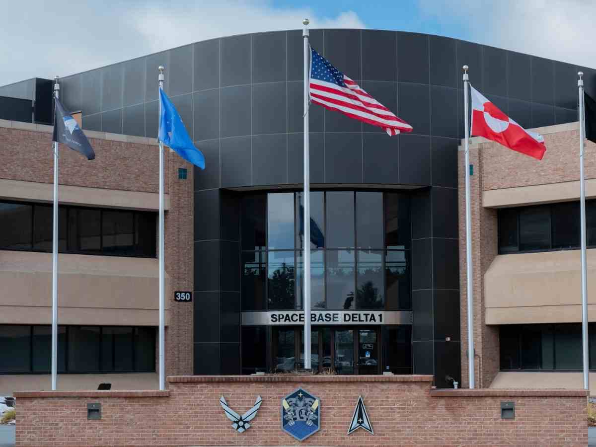 Peterson Space Force Base Front Building Entrance for article Top Public Employers in Colorado Springs for newcomers moving to Colorado Springs area.