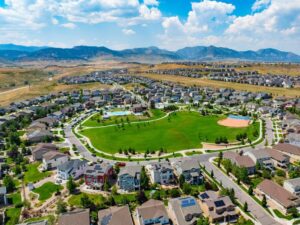 Aerial view of Arvada, Colorado housing development for article 2025 Denver Housing Market Forecast: What Buyers & Renters Need to Know for newcomers moving to Denver area.