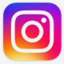 Instagram icon in colors of blue, red, and yellow